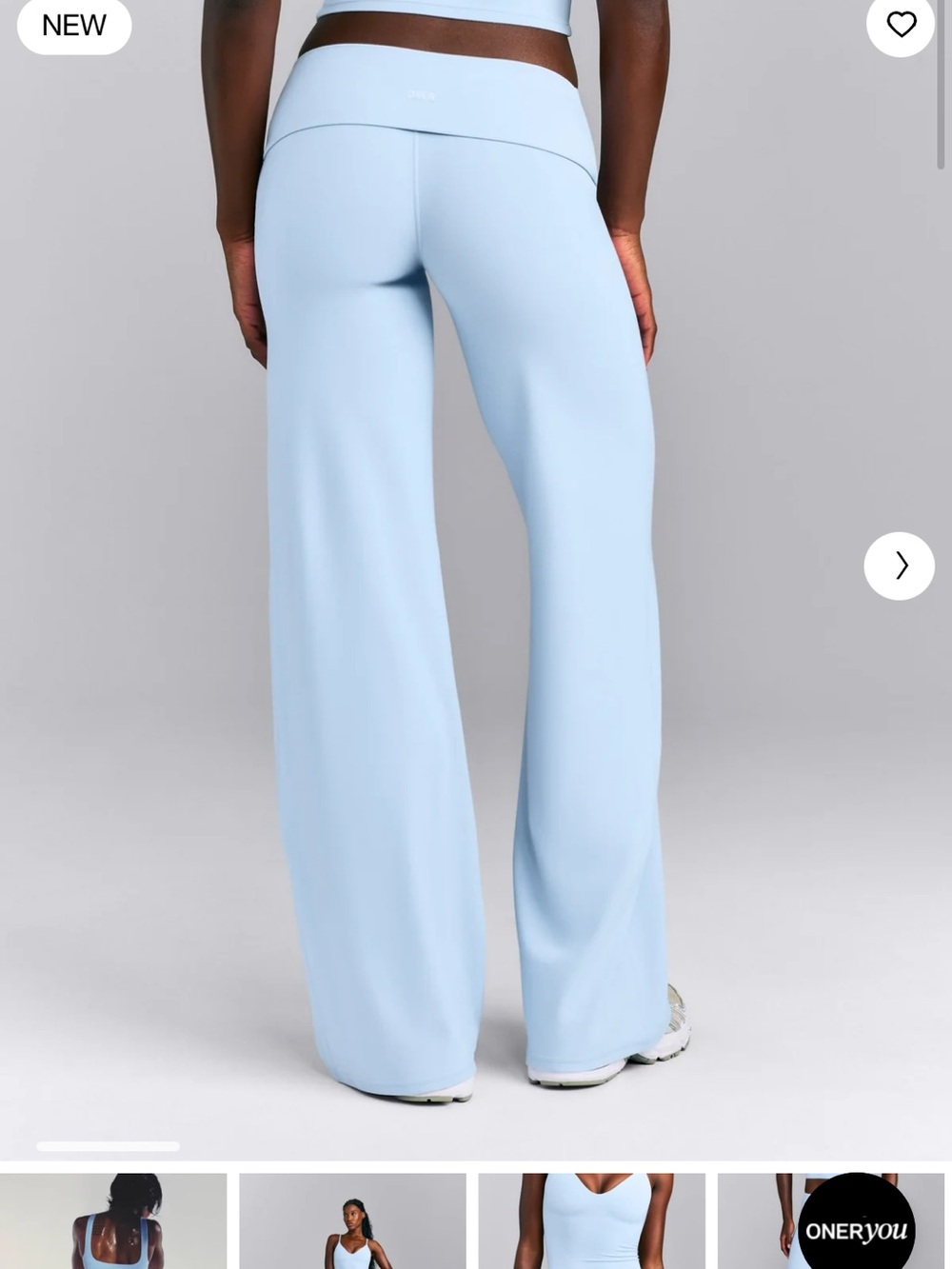 Oner Active Mist Blue Fold-over Mid Rise Straight Leg Pants 🩵